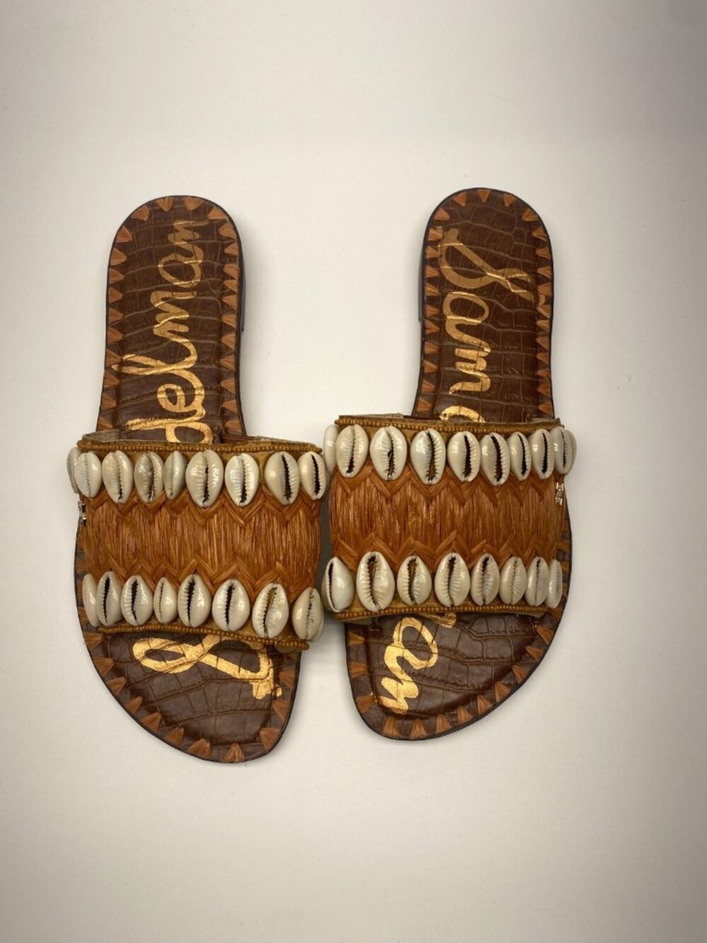 Sam Edelman Womens Gale Seashell Brown Sandal Sz 7